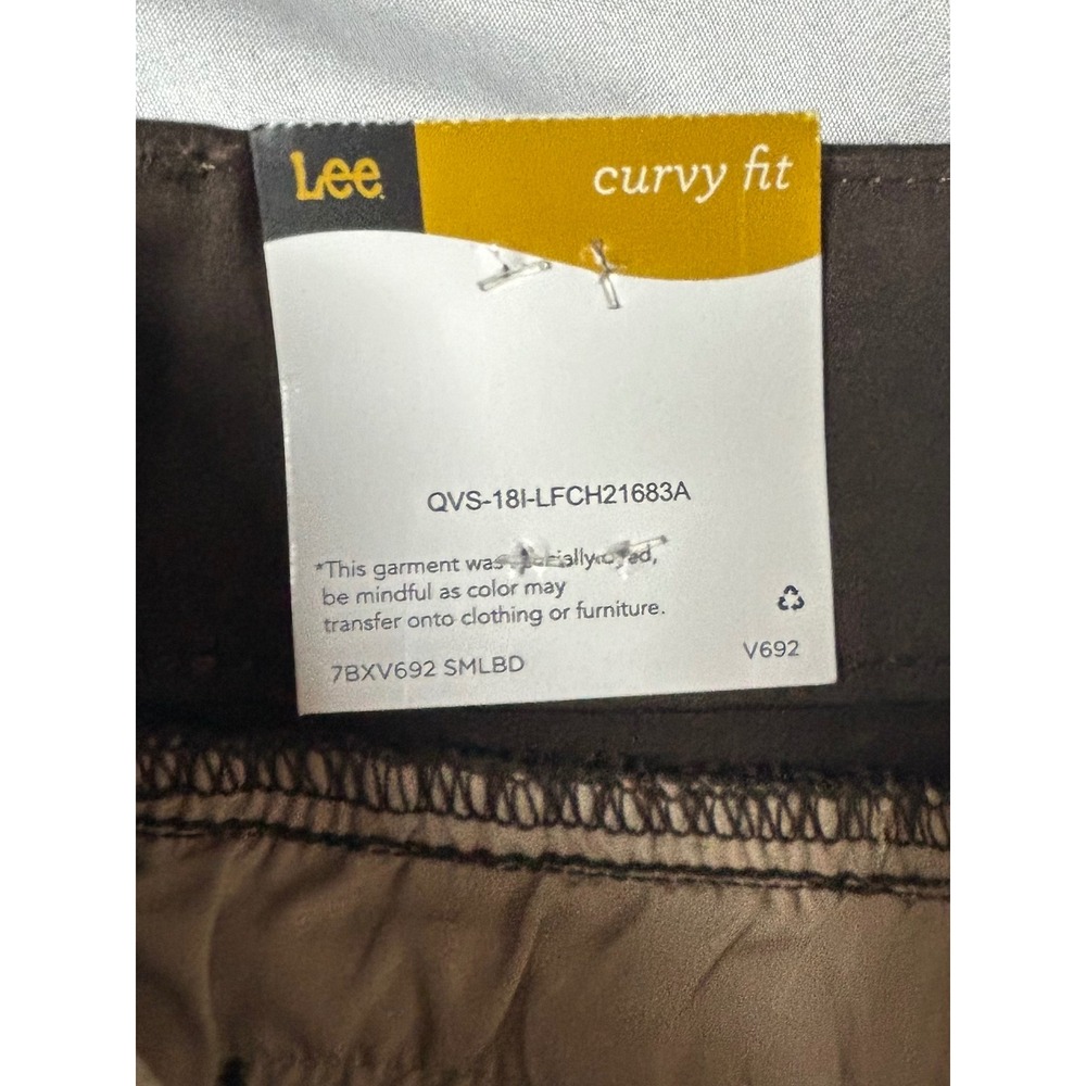 NWT Lee Modern Series Maxwell Curvy Fit Trouser Pants Brown Coffee Size 6 Long - Picture 7 of 16